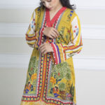 2 Piece Luxury Printed Lawn – Yellow Floral Stitched for Women