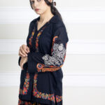 2 Piece Luxury Printed Lawn – Black Heritage Motif Stitched Suit for Women